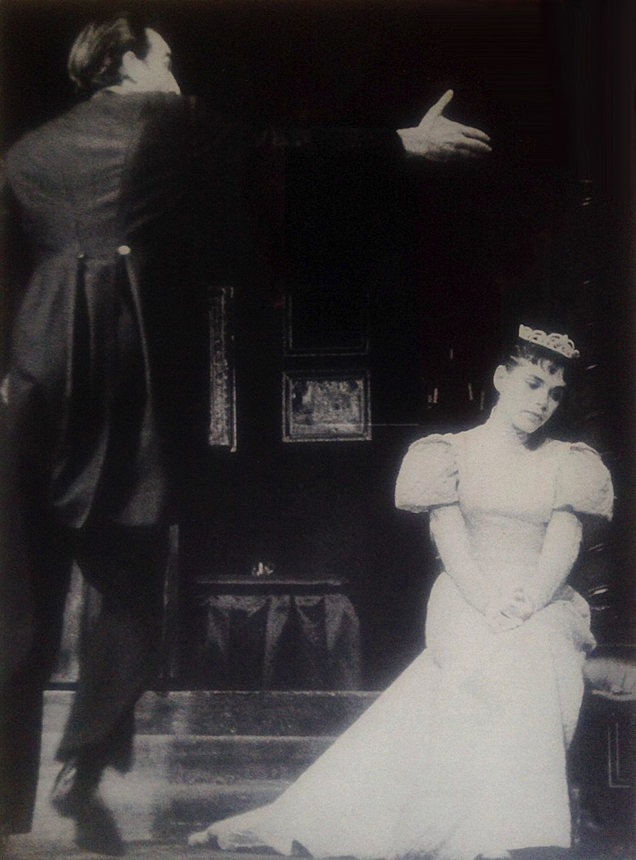 Anne Fielding and Paul Stevens in Chekov's Ivanov, Renata Theatre, 1959, photo by Anthony Armstrong Jones. Ms. Fielding's Obie award winning role. Appeared in British Vogue.