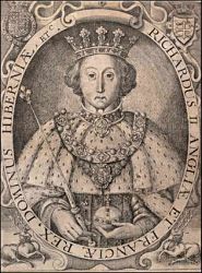 Richard II portrait reads "Richardus II - Angliae et Franciae Rex"