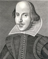William Shakespeare, frontispiece of first folio, portrait by Martin Droeshout. 